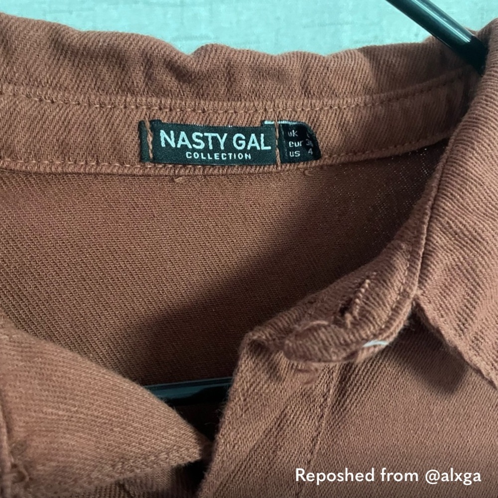 Nasty Gal Rust Button-Up Dress - Picture 2 of 4